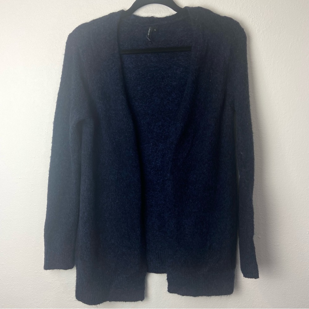 Moon & Madison Blue Black Variegated Knit Cardigan Size‎ Large